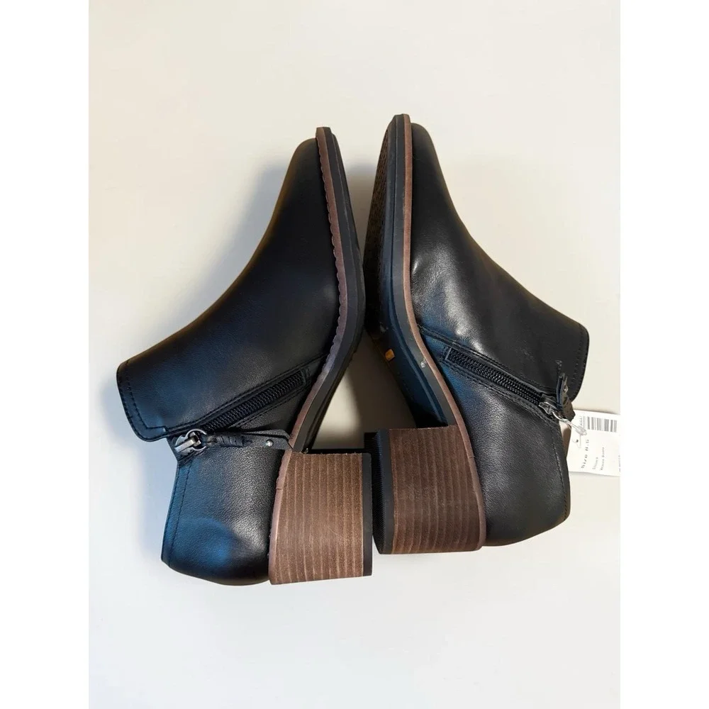 Hush Puppies Women's‎ Ailee Black Ankle Boots Size 8.5 Leather New Without Box